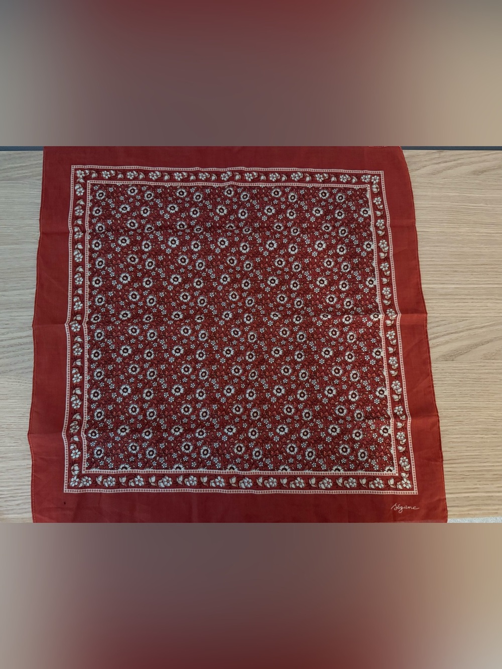 Sezane scarf Floral Foulard Color Terracotta